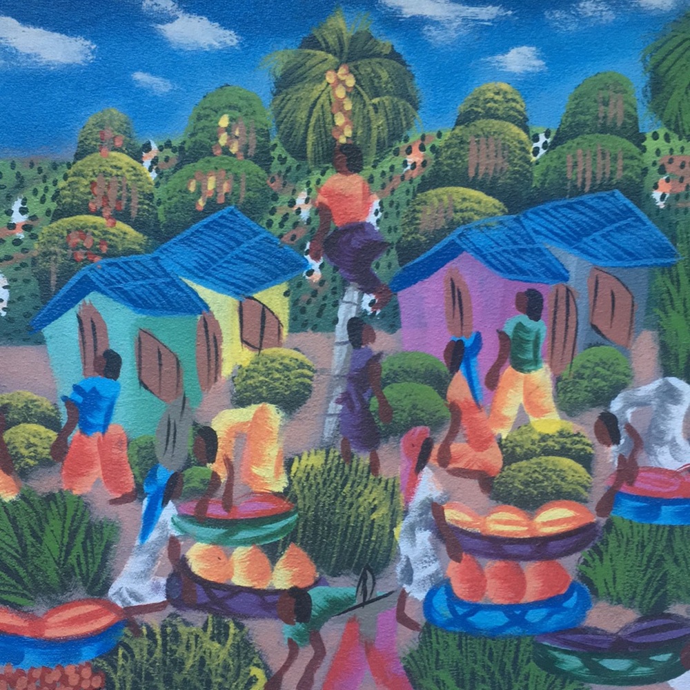 Caribbean Island Village Painting From St. Martin